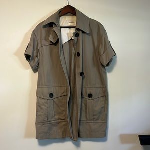 Club Monaco women’s cotton/linen short sleeve trench coat